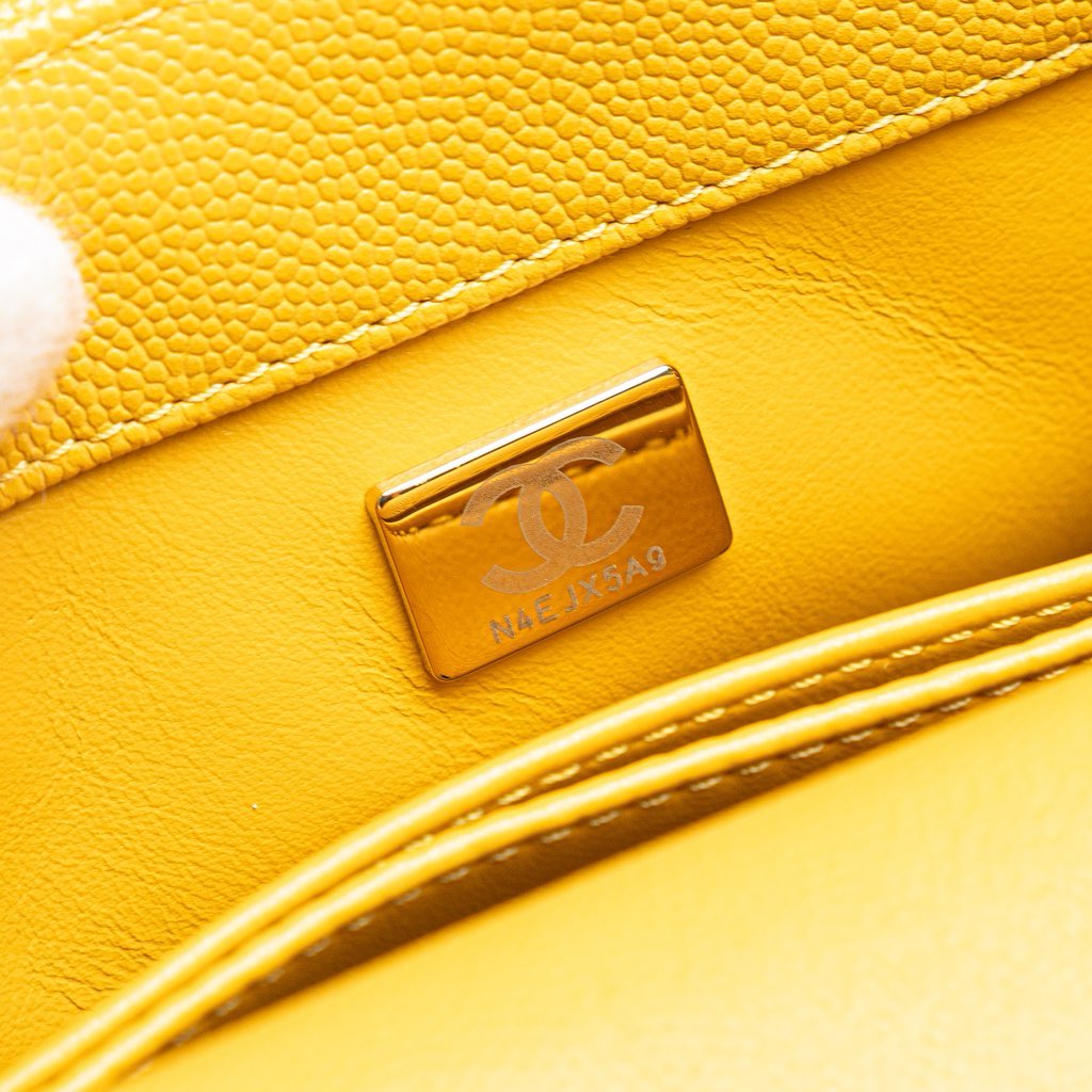 Chanel Extra Mini Quilted Caviar Coco Top Handle Bag - Side view