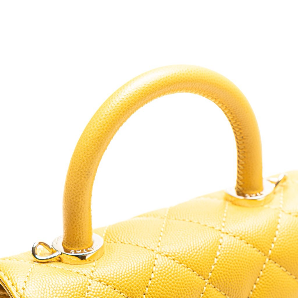 Chanel Extra Mini Quilted Caviar Coco Top Handle Bag - Image 11