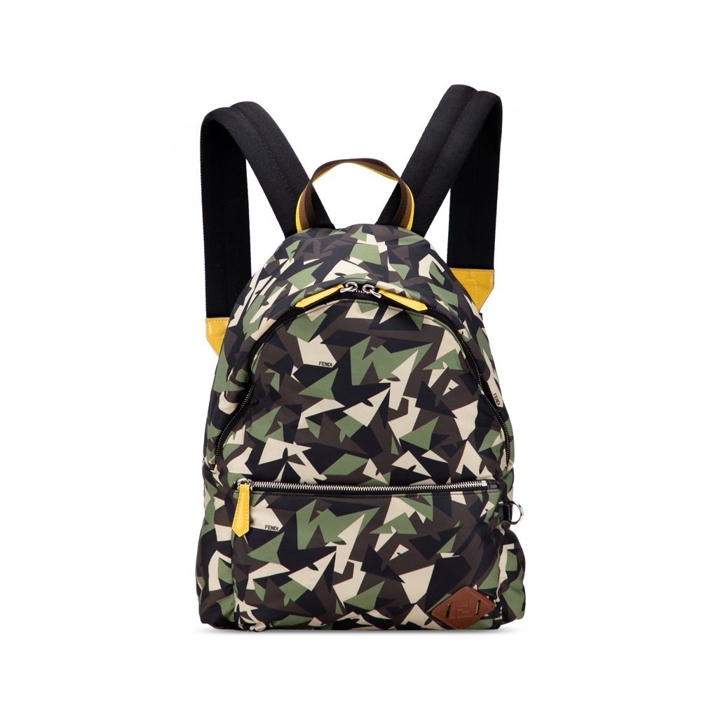 Fendi Camouflage Print Nylon Bugs Backpack