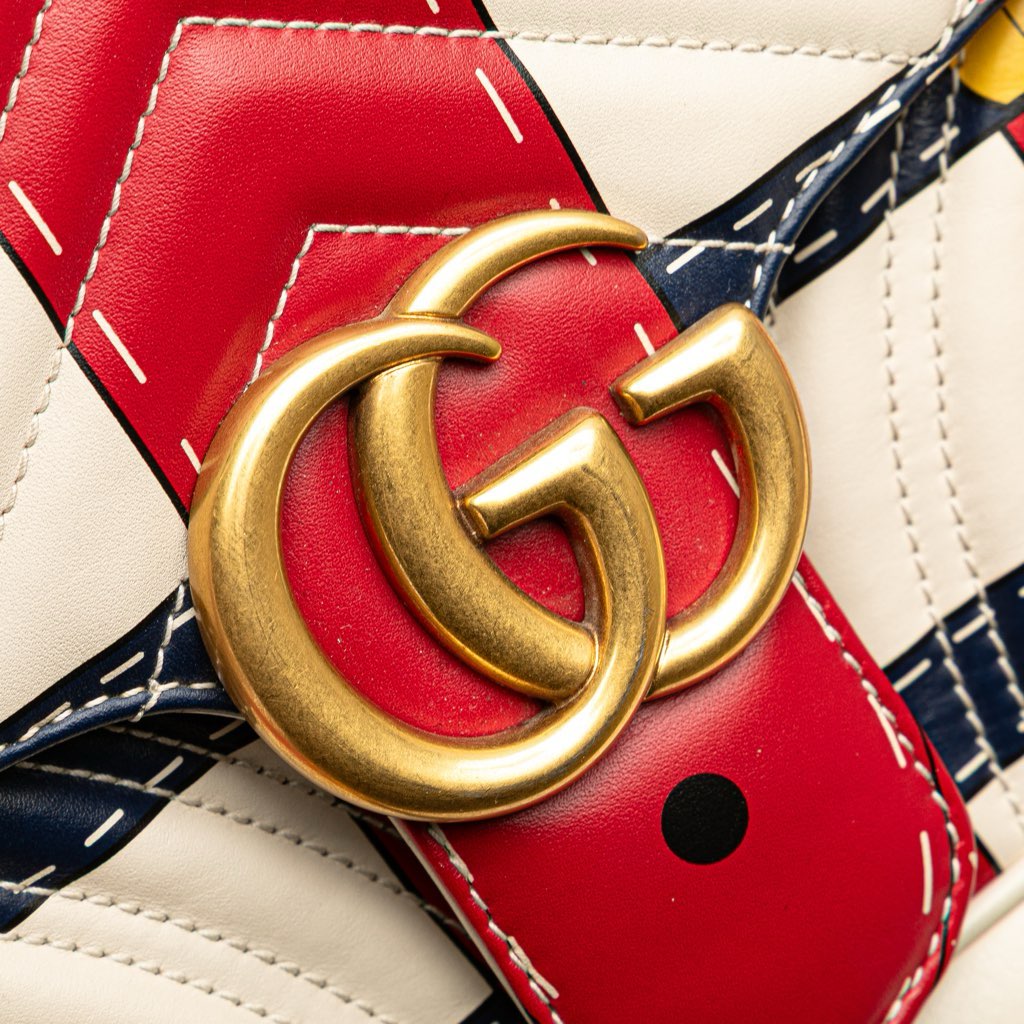 Gucci Medium GG Marmont Matelasse Leather Trompe L oeil Shoulder Bag - Detail 2