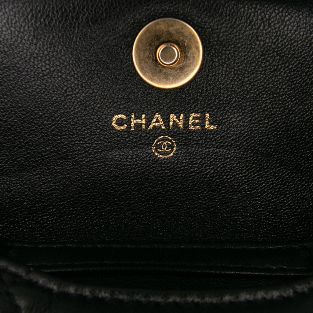 Chanel Lambskin 19 Flap Coin Purse With Chain - 5