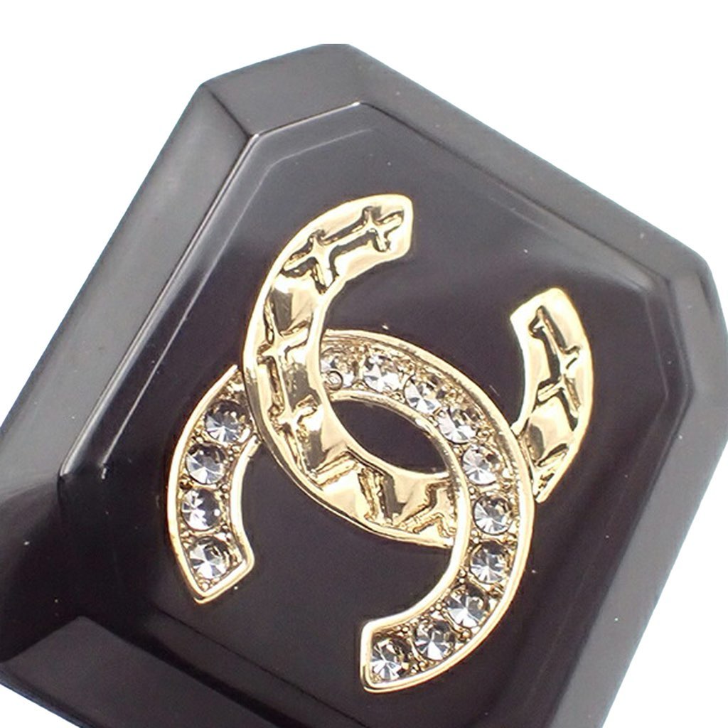 Chanel Resin Gold Plated CC Rhinestone Brooch - 3