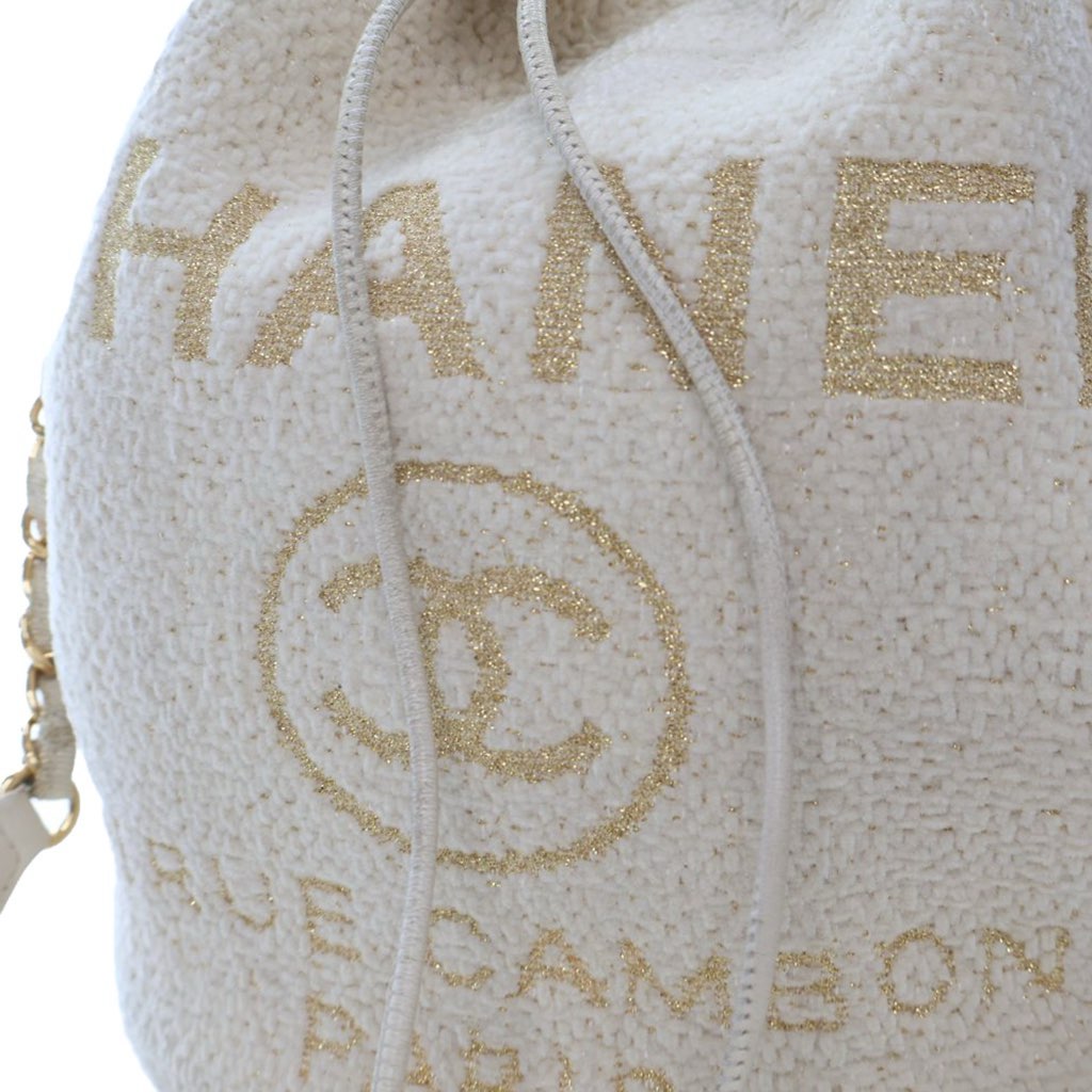 Chanel Small Tweed Deauville Drawstring Bucket Bag - Detail 1