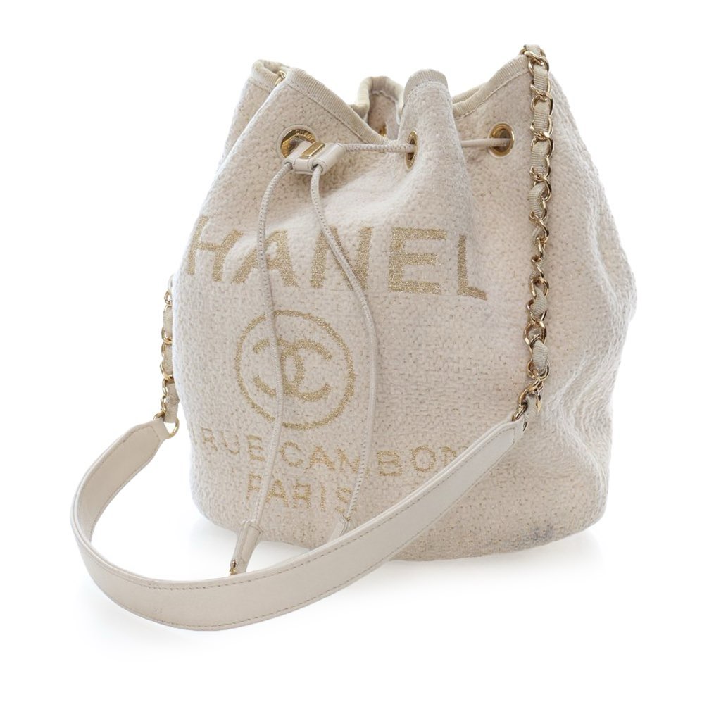 Chanel Small Tweed Deauville Drawstring Bucket Bag - Detail 2
