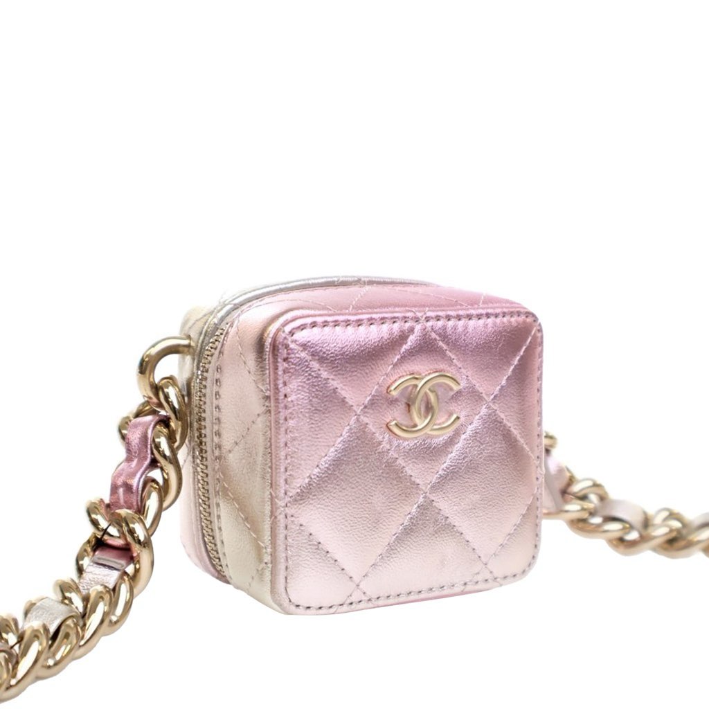 Chanel Mini Metallic Lambskin Coco Punk Cube Bag - Back view