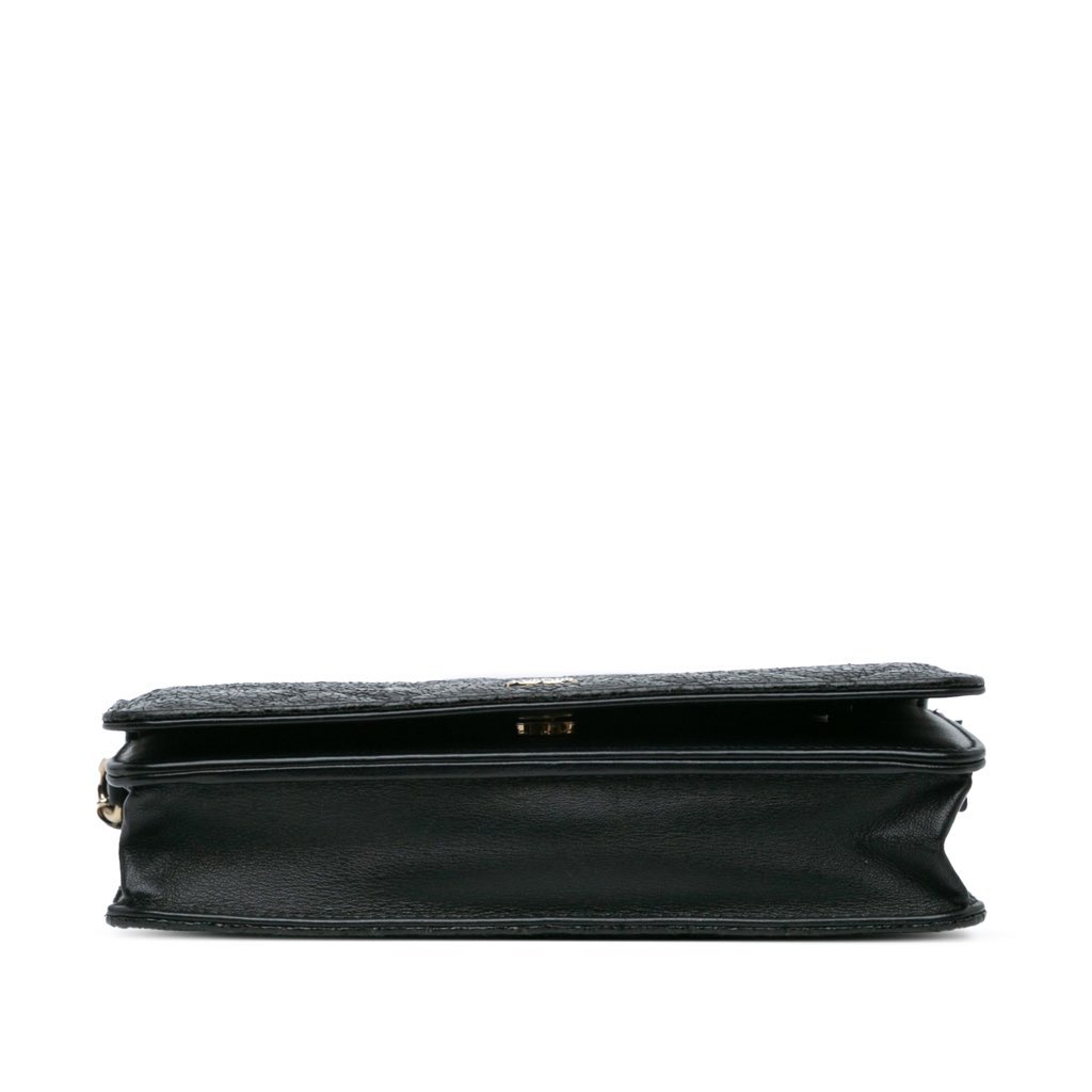 Chanel Quilted Crackled Patent Calfskin Pearl Wallet On Chain - Image 6