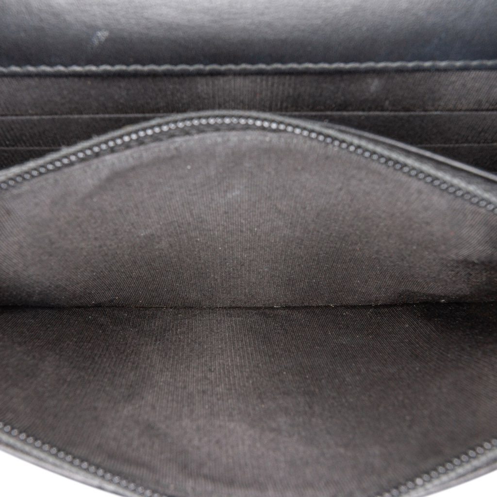 Chanel Quilted Crackled Patent Calfskin Pearl Wallet On Chain - Side view