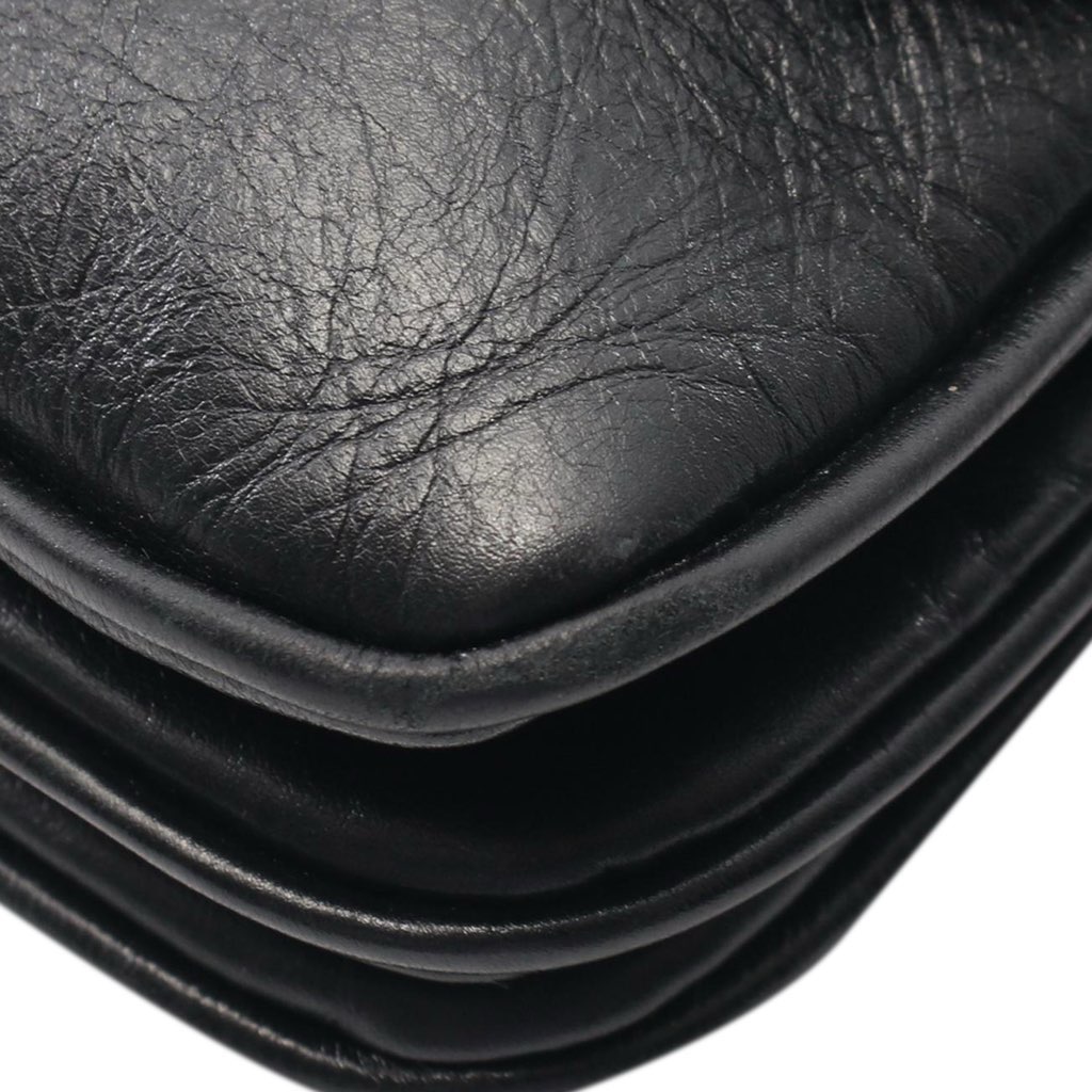 Balenciaga Small Leather BB Soft Flap Satchel - Side view