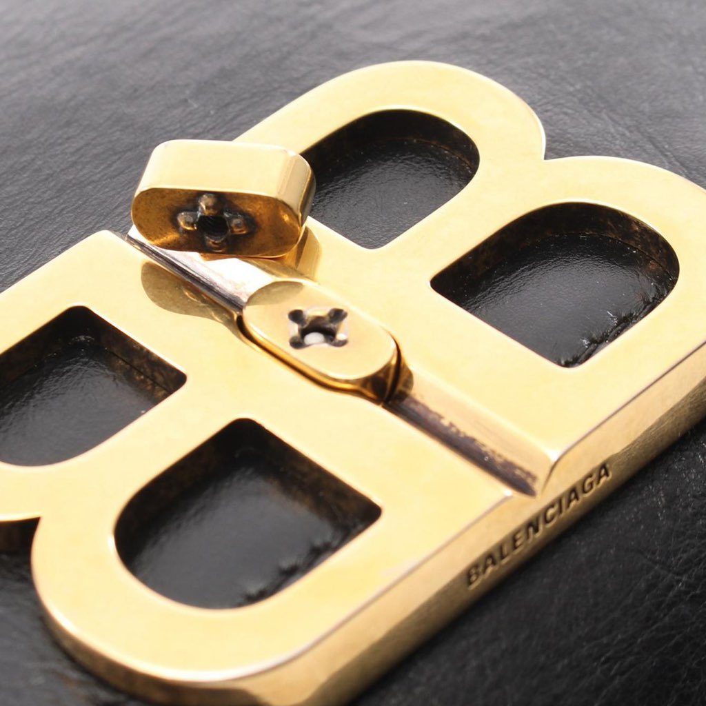 Balenciaga Small Leather BB Soft Flap Satchel - Detail 1