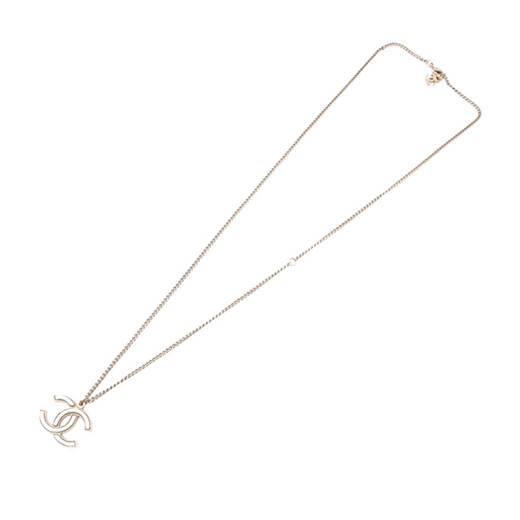 Chanel Gold Plated Enamel CC Pendant Necklace - 3