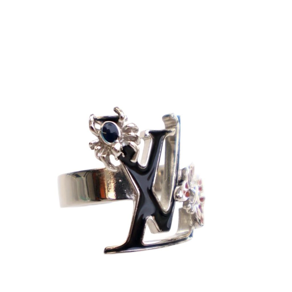 Louis Vuitton Palladium Plated Enamel Fairytale Cocktail Ring - Back view