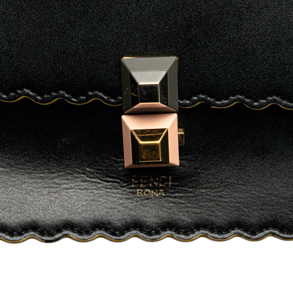 Fendi Small Scalloped Leather Kan I Crossbody - Image 10