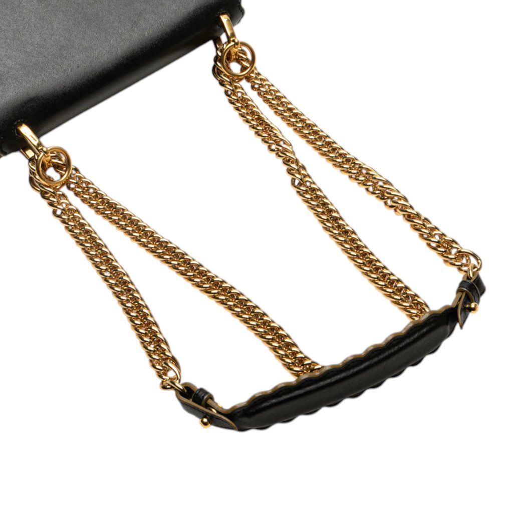 Fendi Small Scalloped Leather Kan I Crossbody - Image 11