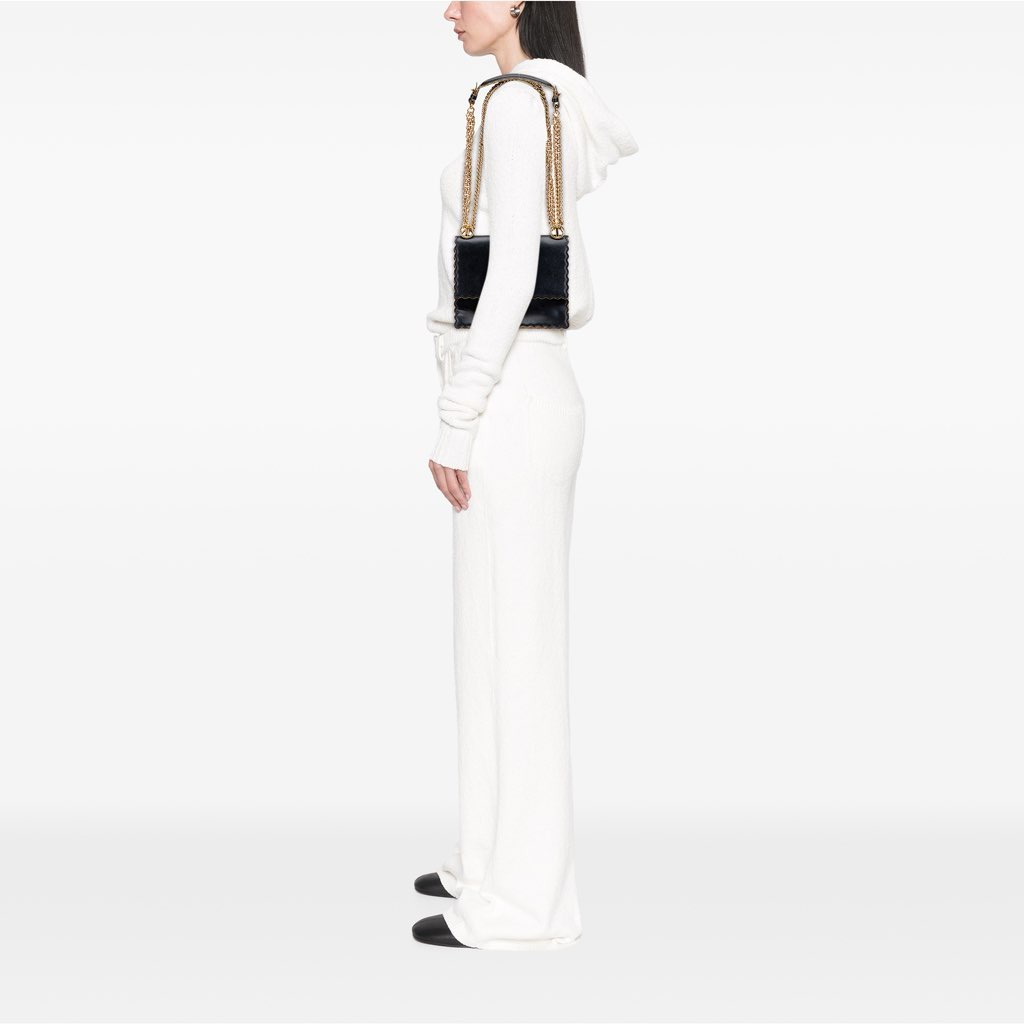 Fendi Small Scalloped Leather Kan I Crossbody - Image 12