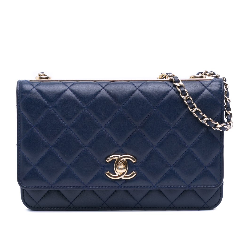 Chanel Lambskin Trendy CC Wallet On Chain