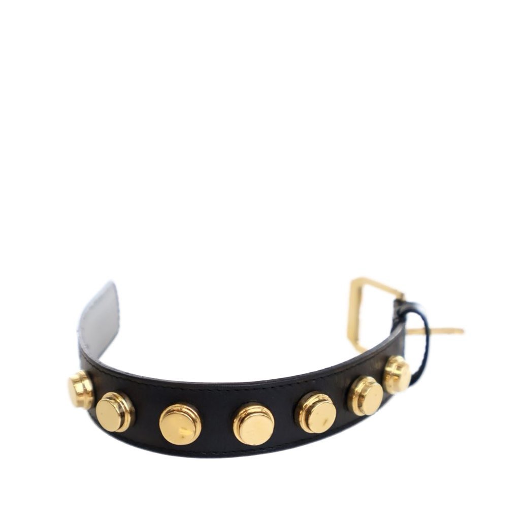 Saint Laurent Calfskin Studded De Force Bracelet