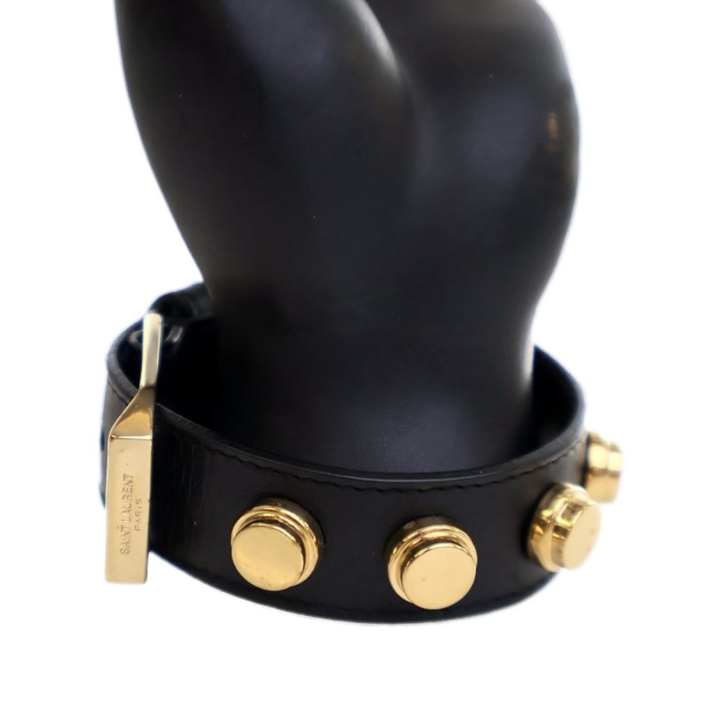 Saint Laurent Calfskin Studded De Force Bracelet - Detail 1