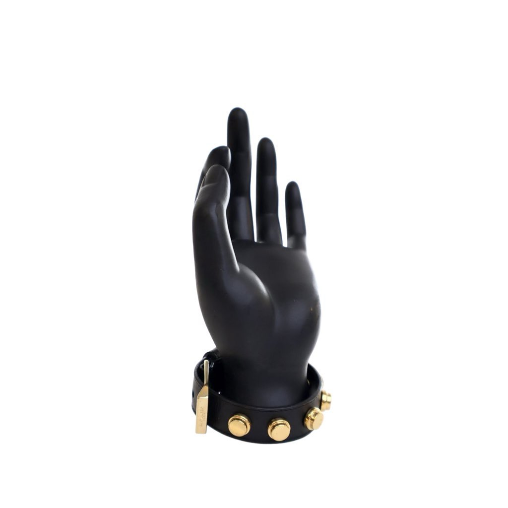 Saint Laurent Calfskin Studded De Force Bracelet - Image 10