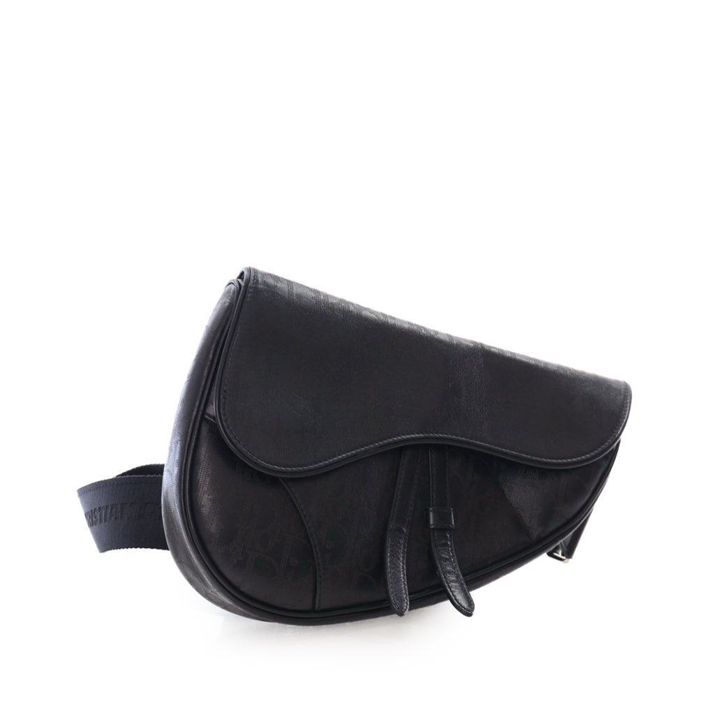 Dior Oblique Perforated Calfskin Galaxy Saddle Bag - Back view