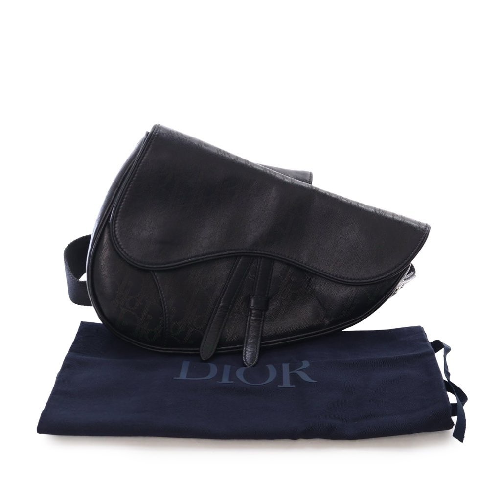 Dior Oblique Perforated Calfskin Galaxy Saddle Bag - Image 14