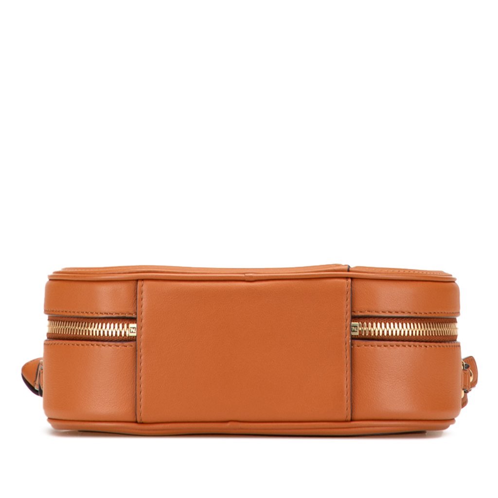 Fendi Mini Goatskin Trimmed Suede O Lock Camera Case - Image 6