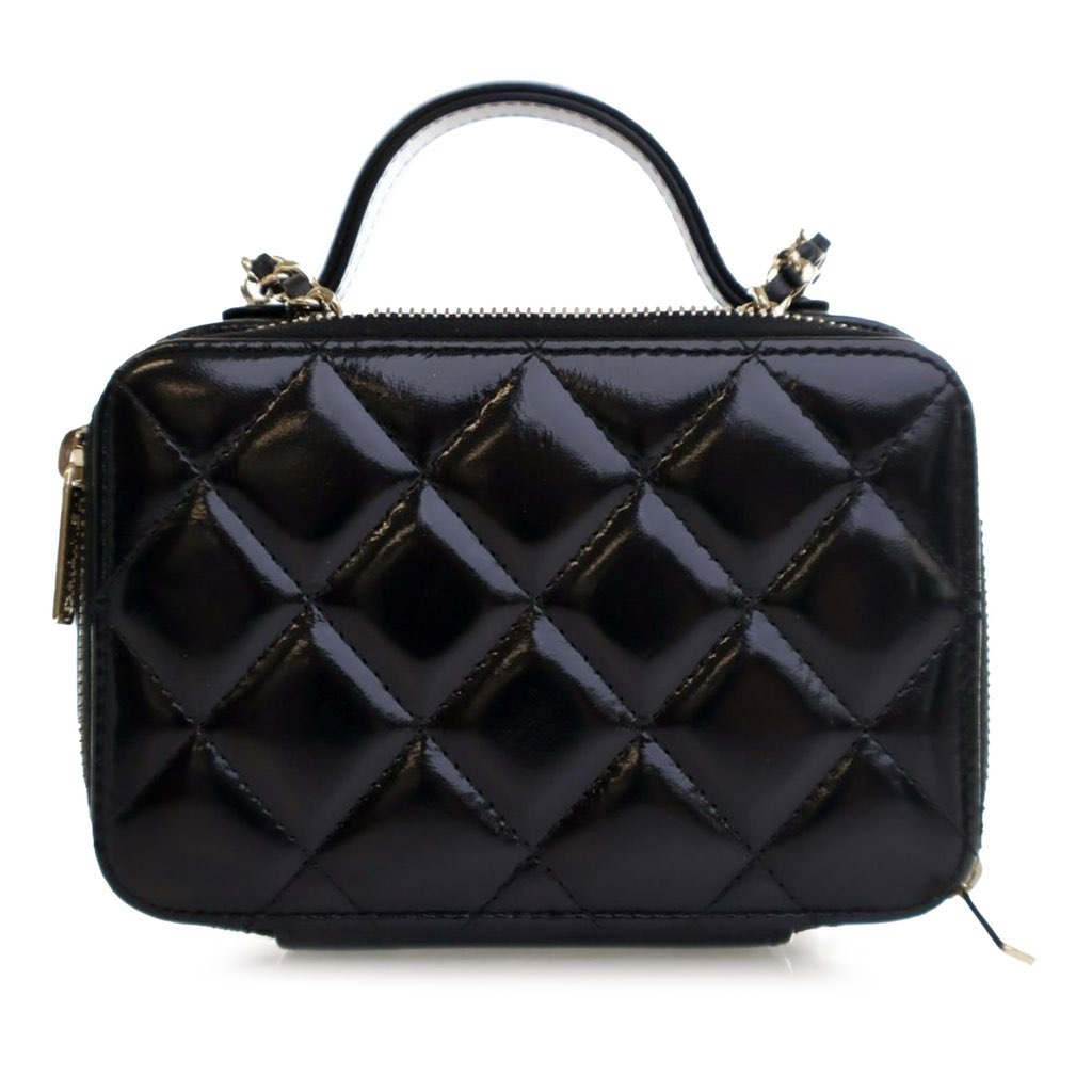 Chanel Mini CC Glazed Calfskin Double Zip Top Handle Vanity Case - 2