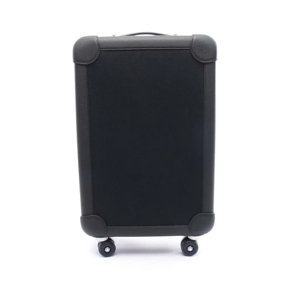 Hermès Toile H and Taurillon Regate RMS Cabin Suitcase Black Canvas Good - Front View