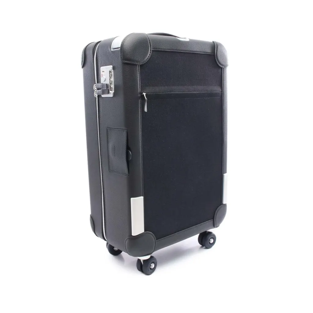 Hermès Toile H and Taurillon Regate RMS Cabin Suitcase Black Canvas Good - Back View