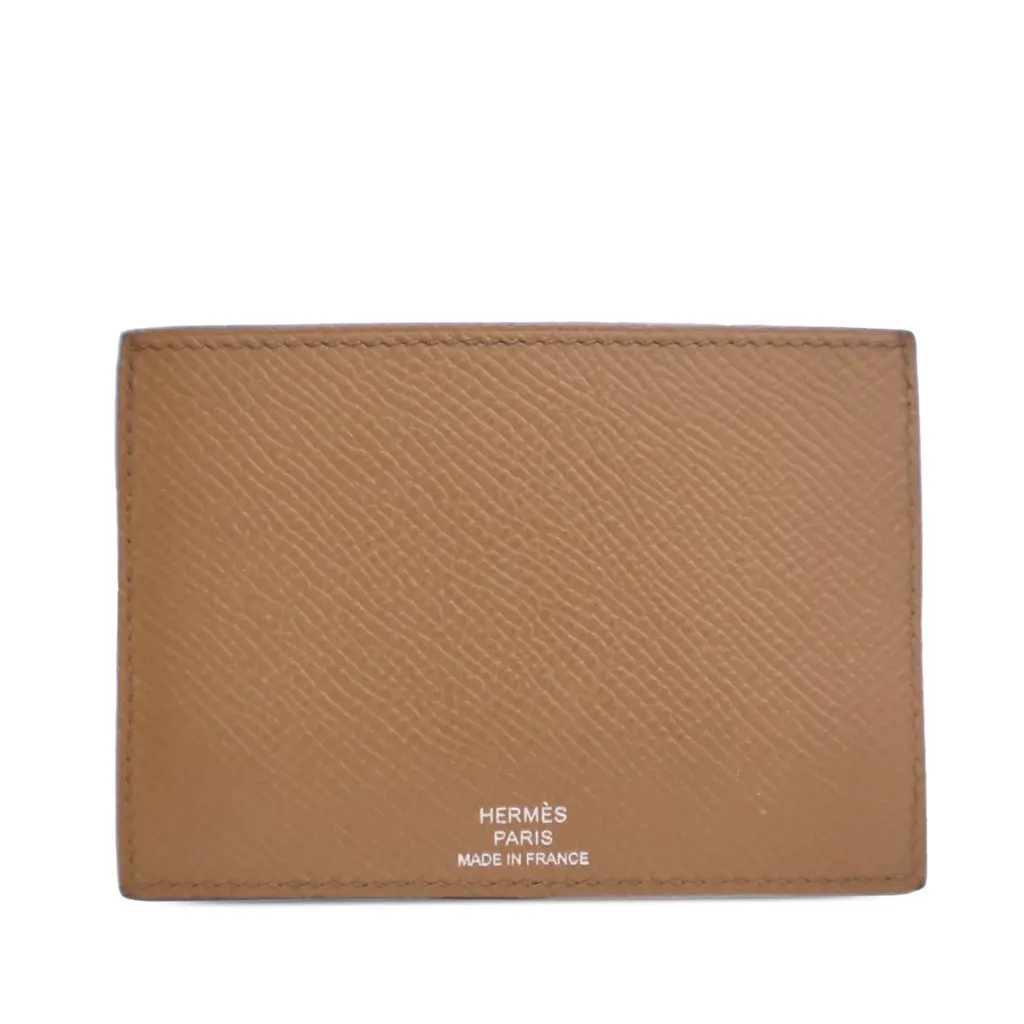 Hermès Chevre Mysore and Epsom Les Petits Chevaux Card Holder Brown Leather Good - Inside View