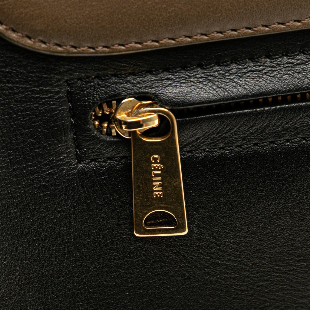 Celine Medium Tricolor Leather Trapeze Satchel - Detail 2