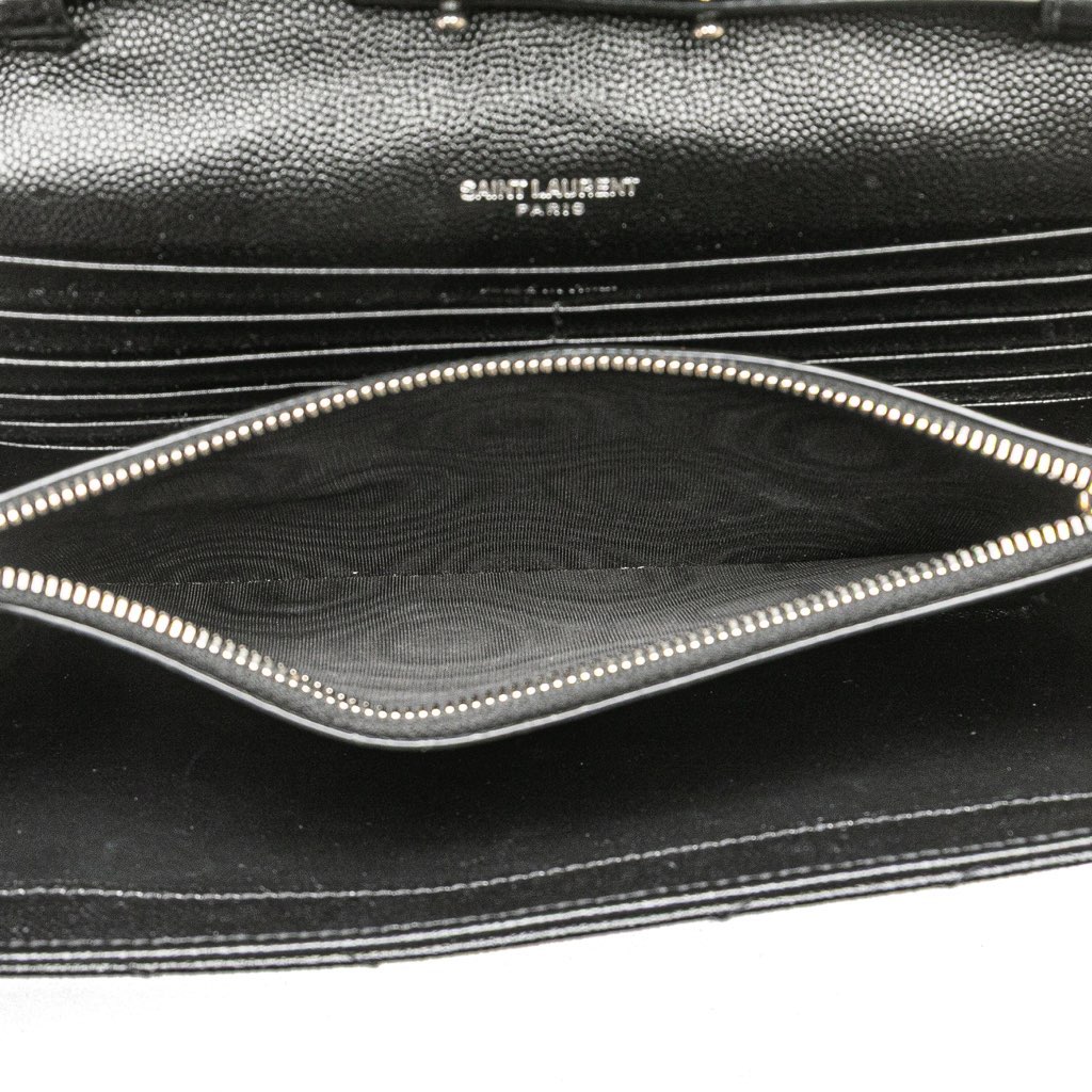 Saint Laurent Grain De Poudre Cassandre Envelope Chain Wallet - 4