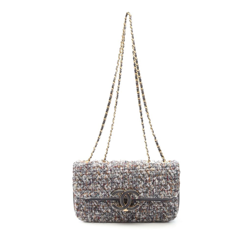 Chanel Small Quilted Tweed CC Chic Double Flap