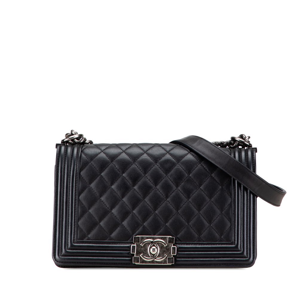 Chanel Old Medium Quilted Lambskin Boy Flap