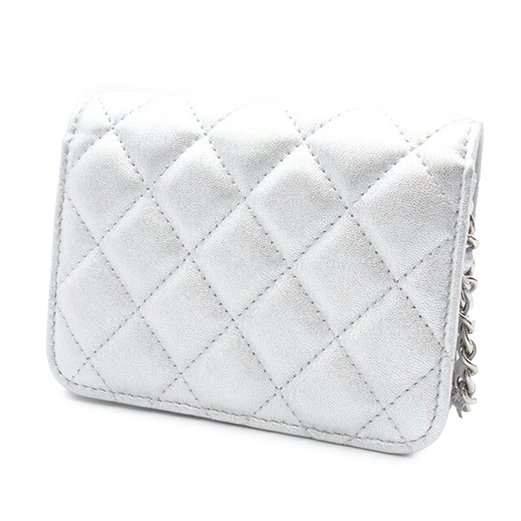 Chanel Quilted Metallic Lambskin Crystal Star Chain Flap - Back view