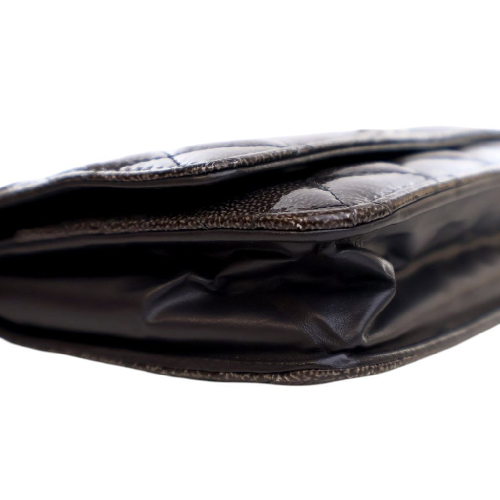 Chanel CC Quilted Shiny Crumpled Calfskin Wallet on Chain - Detail 2