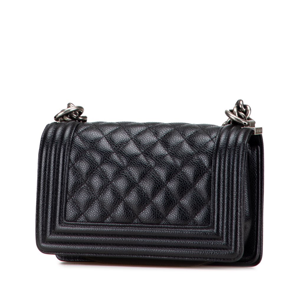 Chanel Small Quilted Caviar Boy Flap - Back view