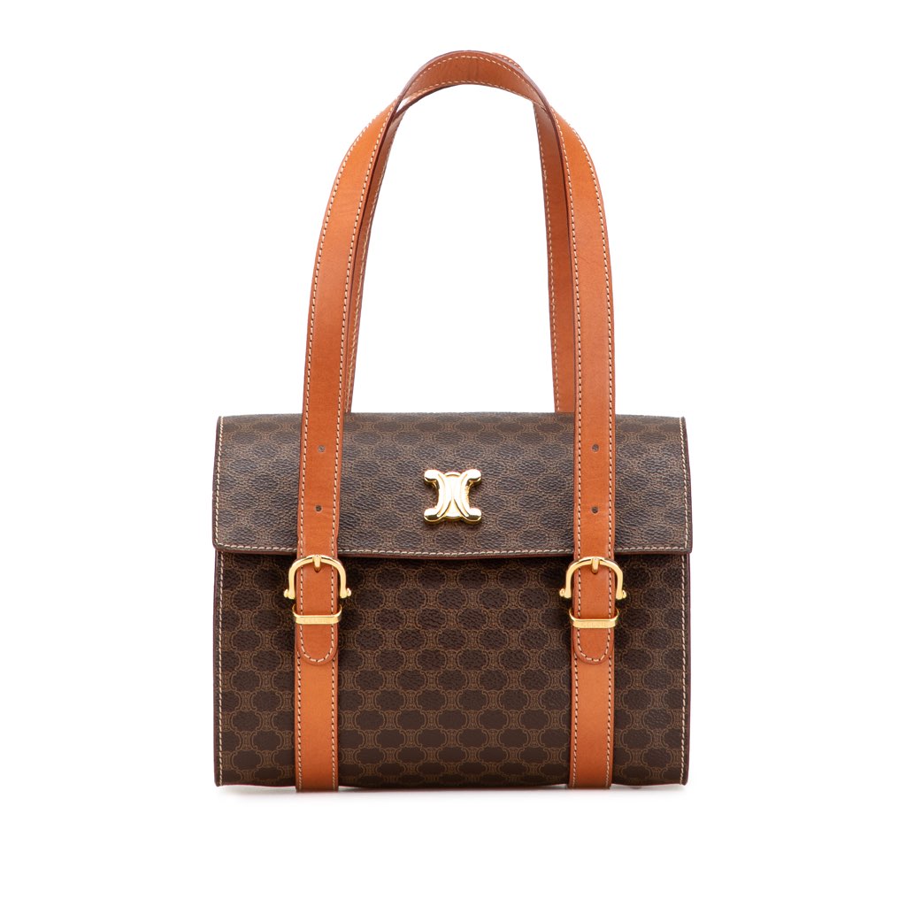 Celine Macadam Coated Canvas Triomphe Blason Handbag