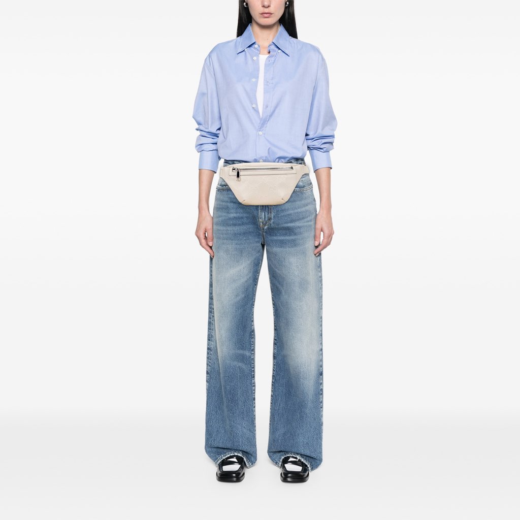 Gucci GG Embossed Perforated Leather Belt Bag - Image 12