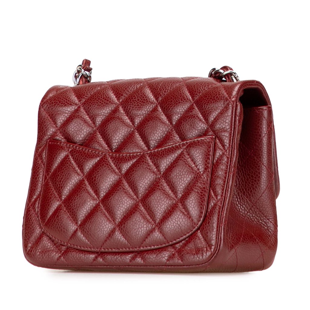 Chanel Mini Square Classic Caviar Single Flap - Back view