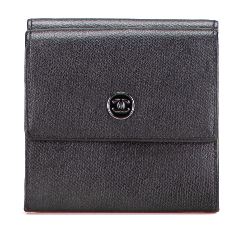 Chanel Grained Calfskin CC Button Flap Trifold Wallet