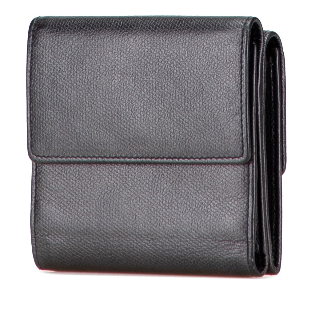Chanel Grained Calfskin CC Button Flap Trifold Wallet - 2