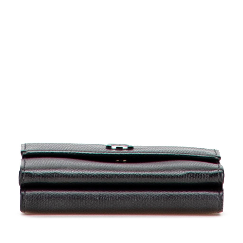 Chanel Grained Calfskin CC Button Flap Trifold Wallet - 3