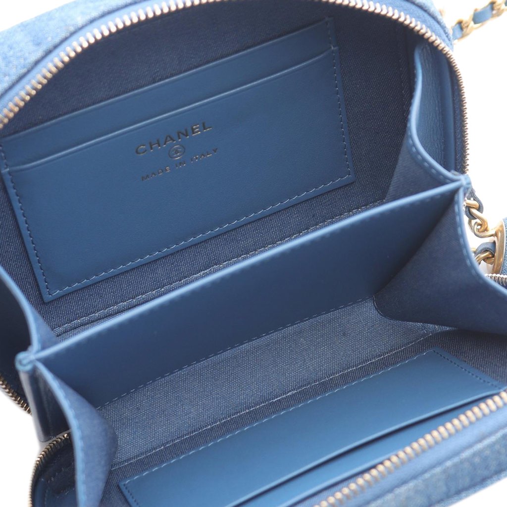 Chanel Quilted Denim Pearl Crush Camera Bag - Image 6