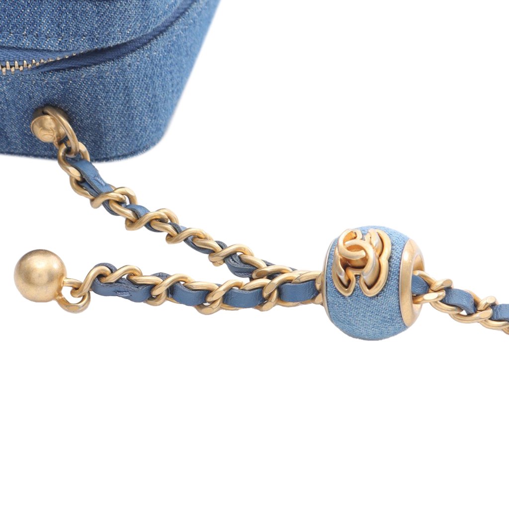 Chanel Quilted Denim Pearl Crush Camera Bag - Image 11