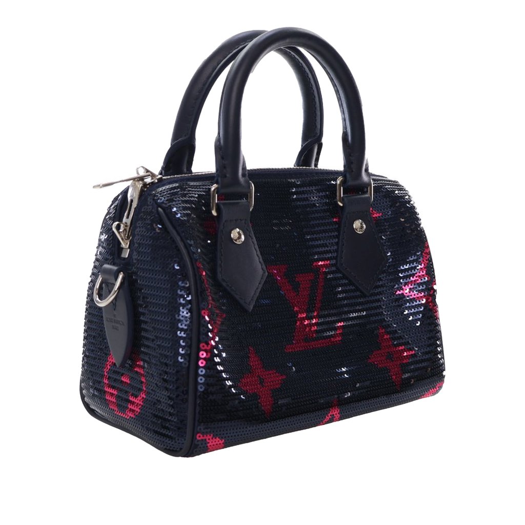Louis Vuitton LV Night Monogram Giant Sequins Speedy Bandouliere 18 - Back view