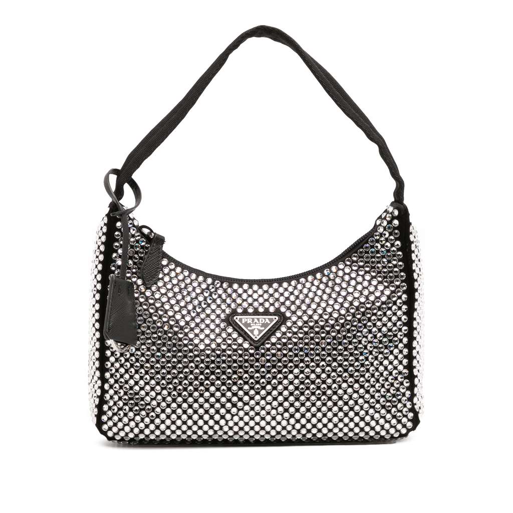 Prada Mini Satin Crystal Re Edition 2000 Shoulder Bag