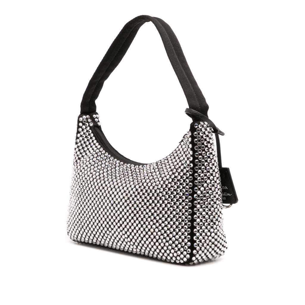 Prada Mini Satin Crystal Re Edition 2000 Shoulder Bag - 2