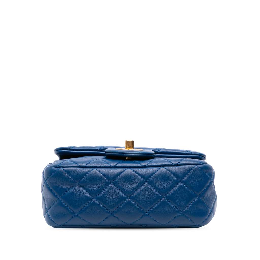 Chanel Mini Square Classic Lambskin Pearl Crush Single Flap - Image 6