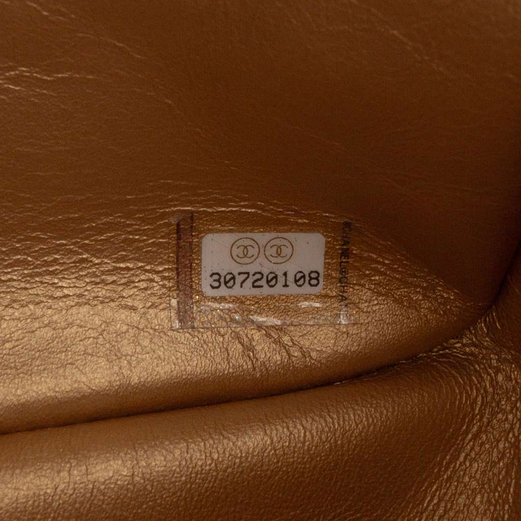 Chanel Mini Square Classic Lambskin Pearl Crush Single Flap - Side view