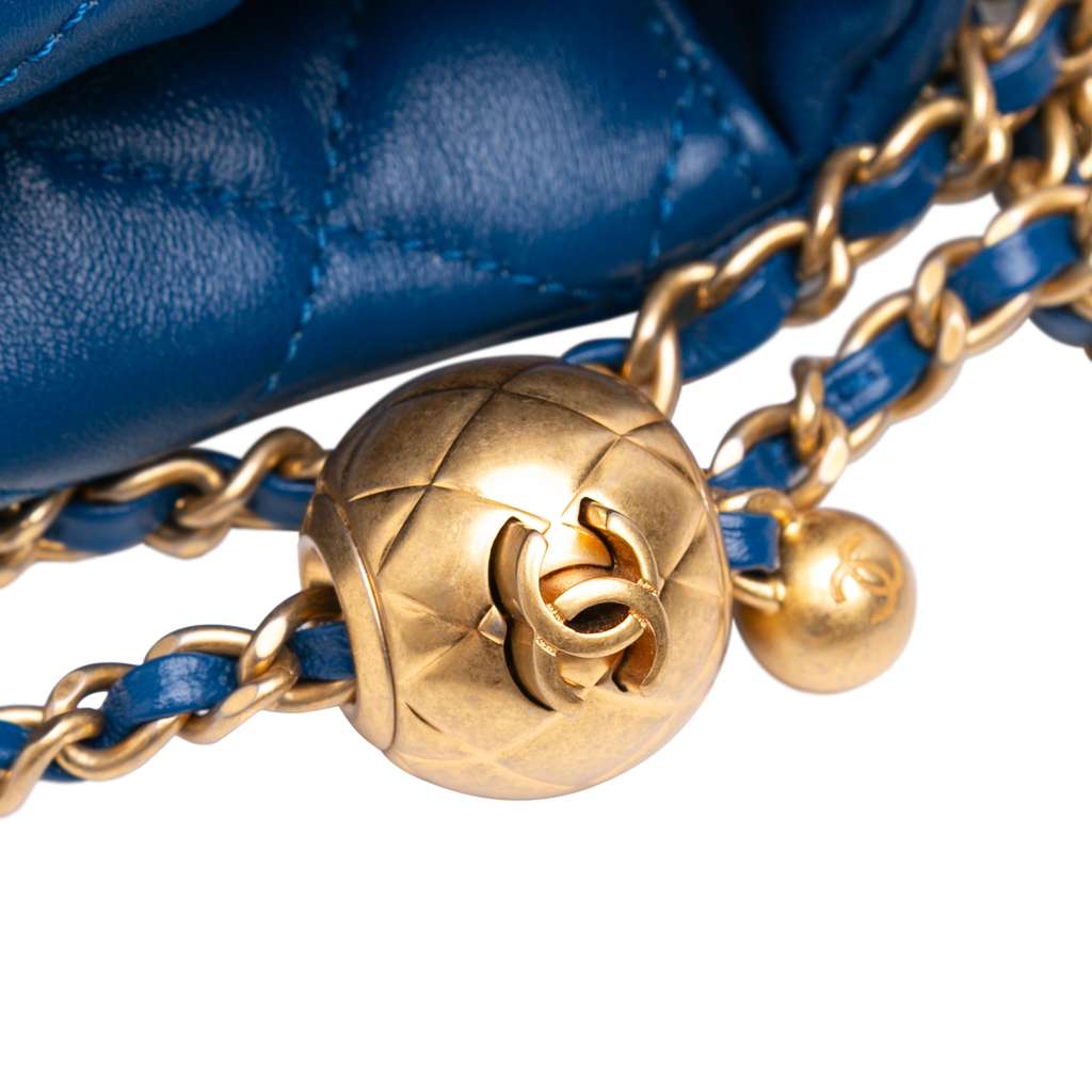 Chanel Mini Square Classic Lambskin Pearl Crush Single Flap - Image 10